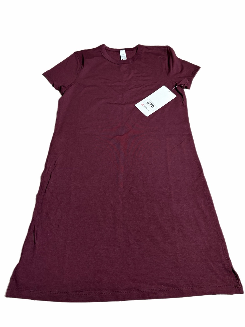 NWT Lululemon Classic-Fit Cotton-Blend T-Shirt Dress (Garnet) Size 4